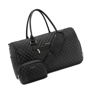 Lovevook Travel Duffle Bag, Quilted Weekender Overnight Bag with Toiletry Bag...